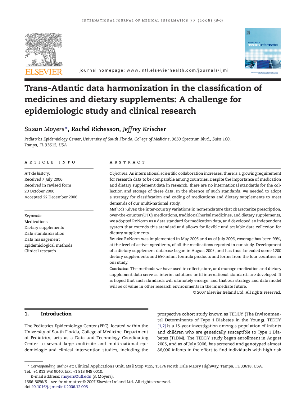 Trans-Atlantic data harmonization in the classification of medicines and dietary supplements: A challenge for epidemiologic study and clinical research