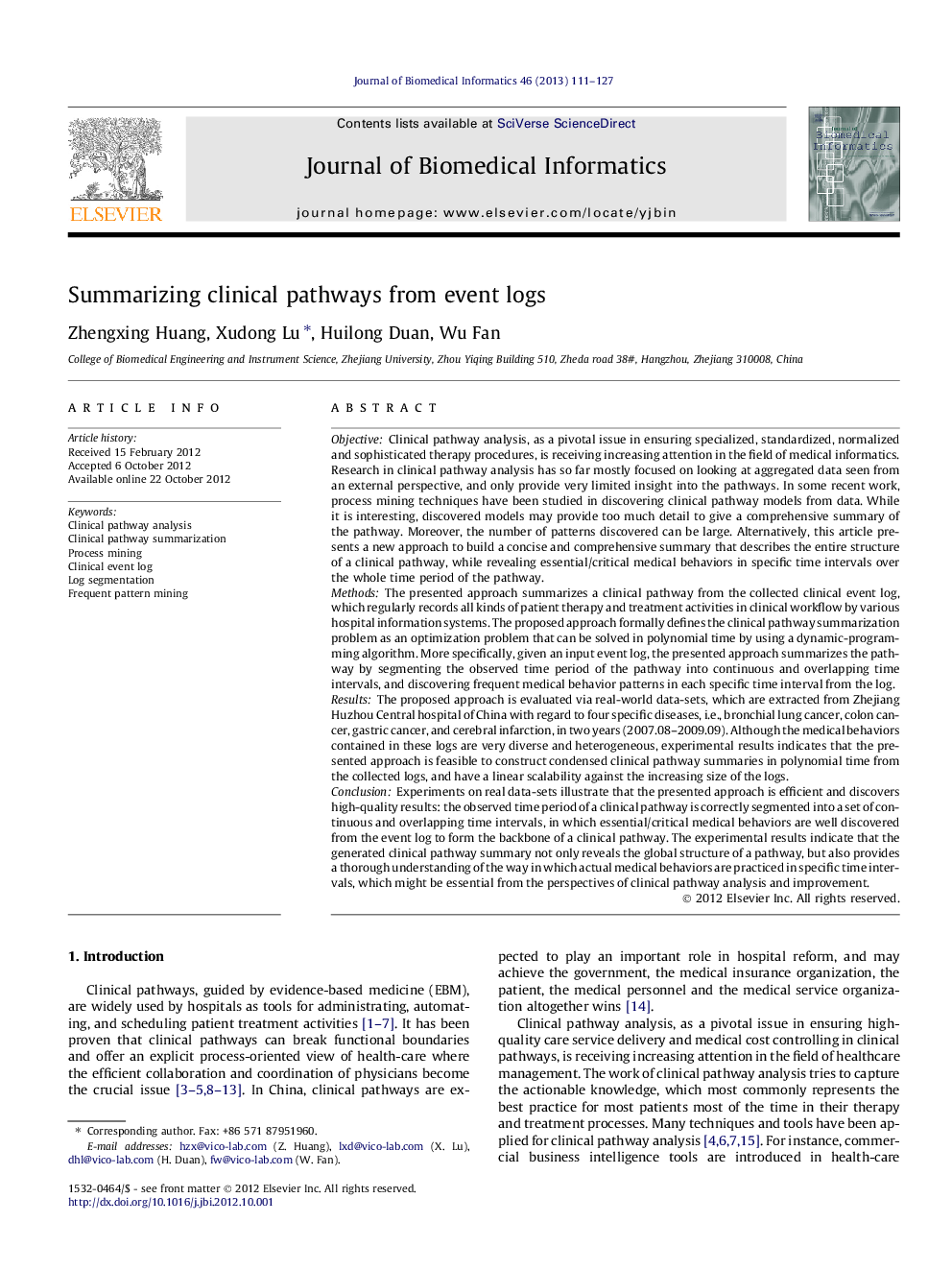 Summarizing clinical pathways from event logs