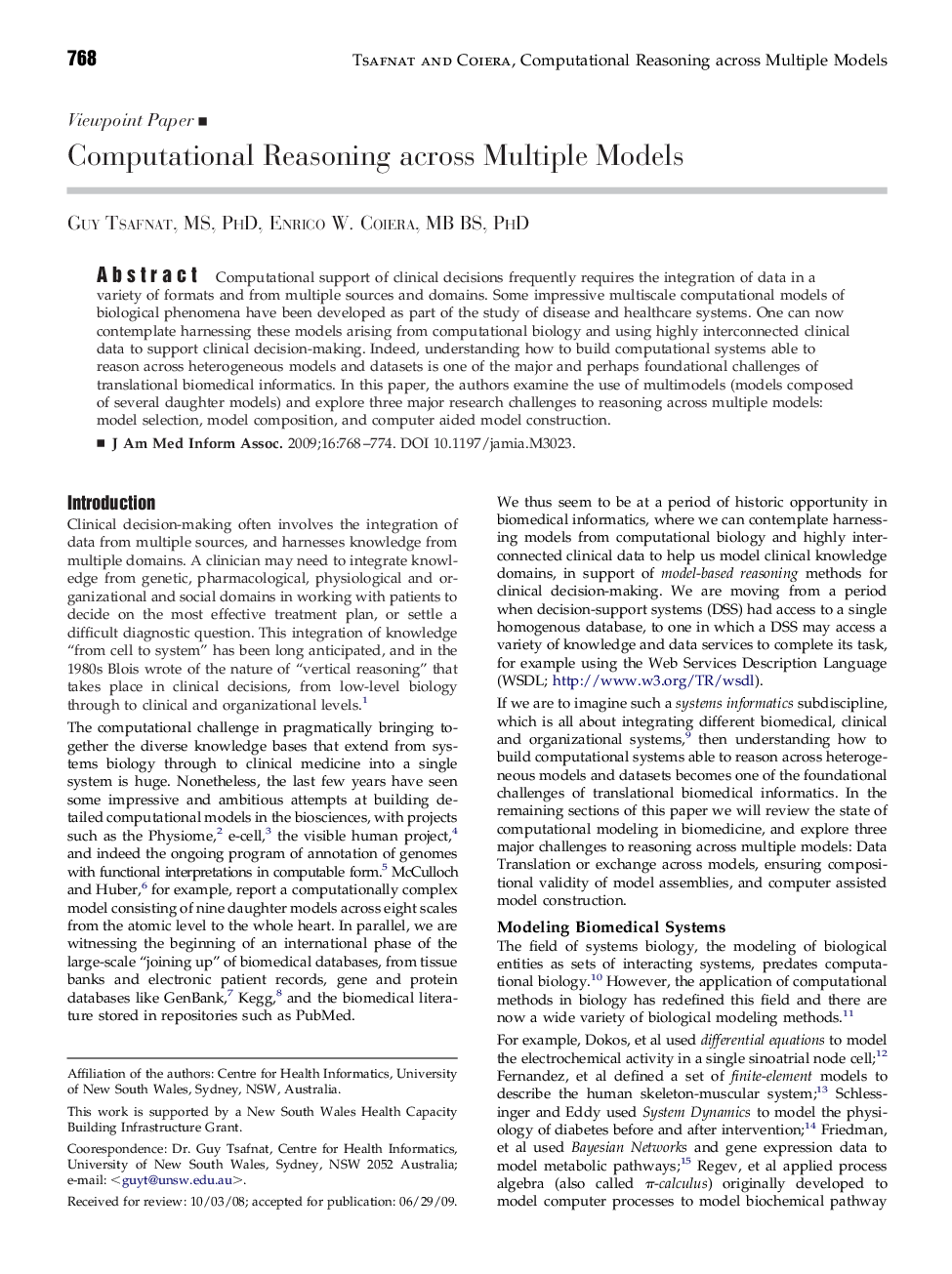 Computational Reasoning across Multiple Models