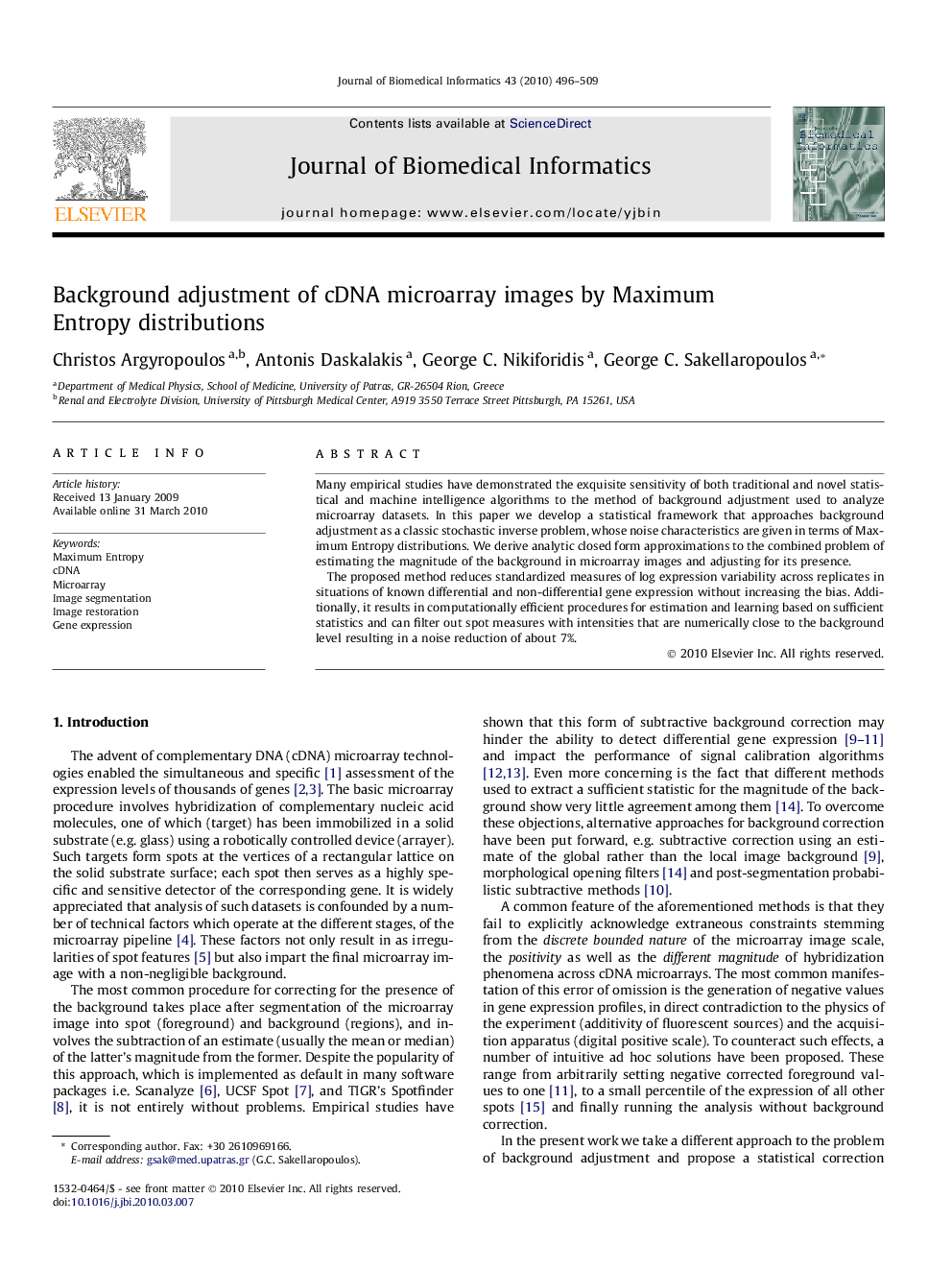 Background adjustment of cDNA microarray images by Maximum Entropy distributions