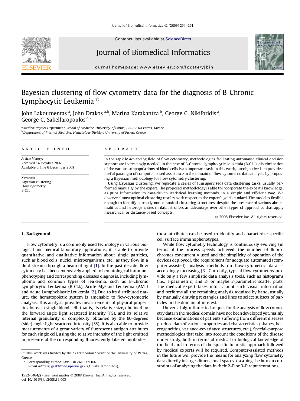 Bayesian clustering of flow cytometry data for the diagnosis of B-Chronic Lymphocytic Leukemia 