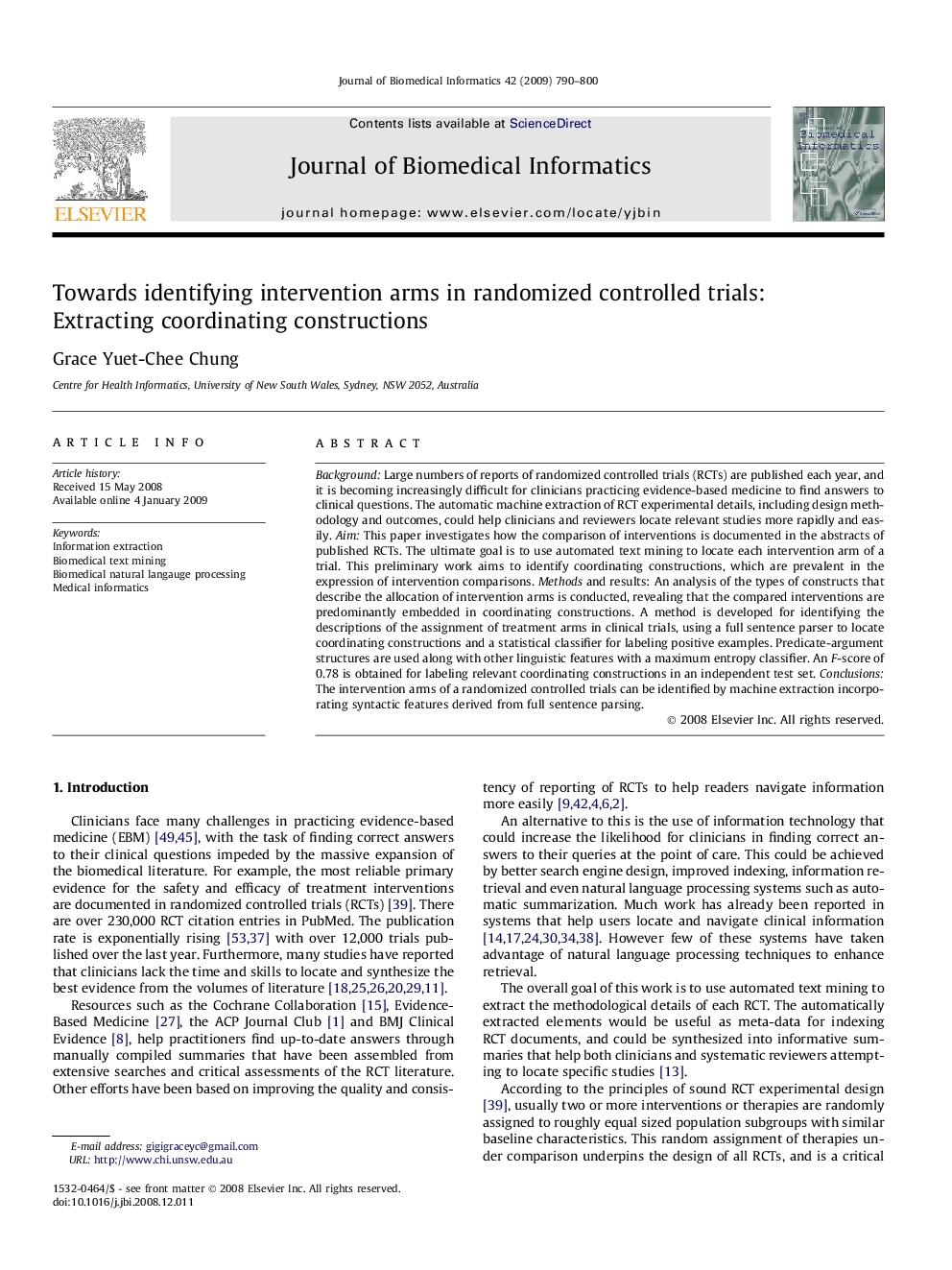 Towards identifying intervention arms in randomized controlled trials: Extracting coordinating constructions