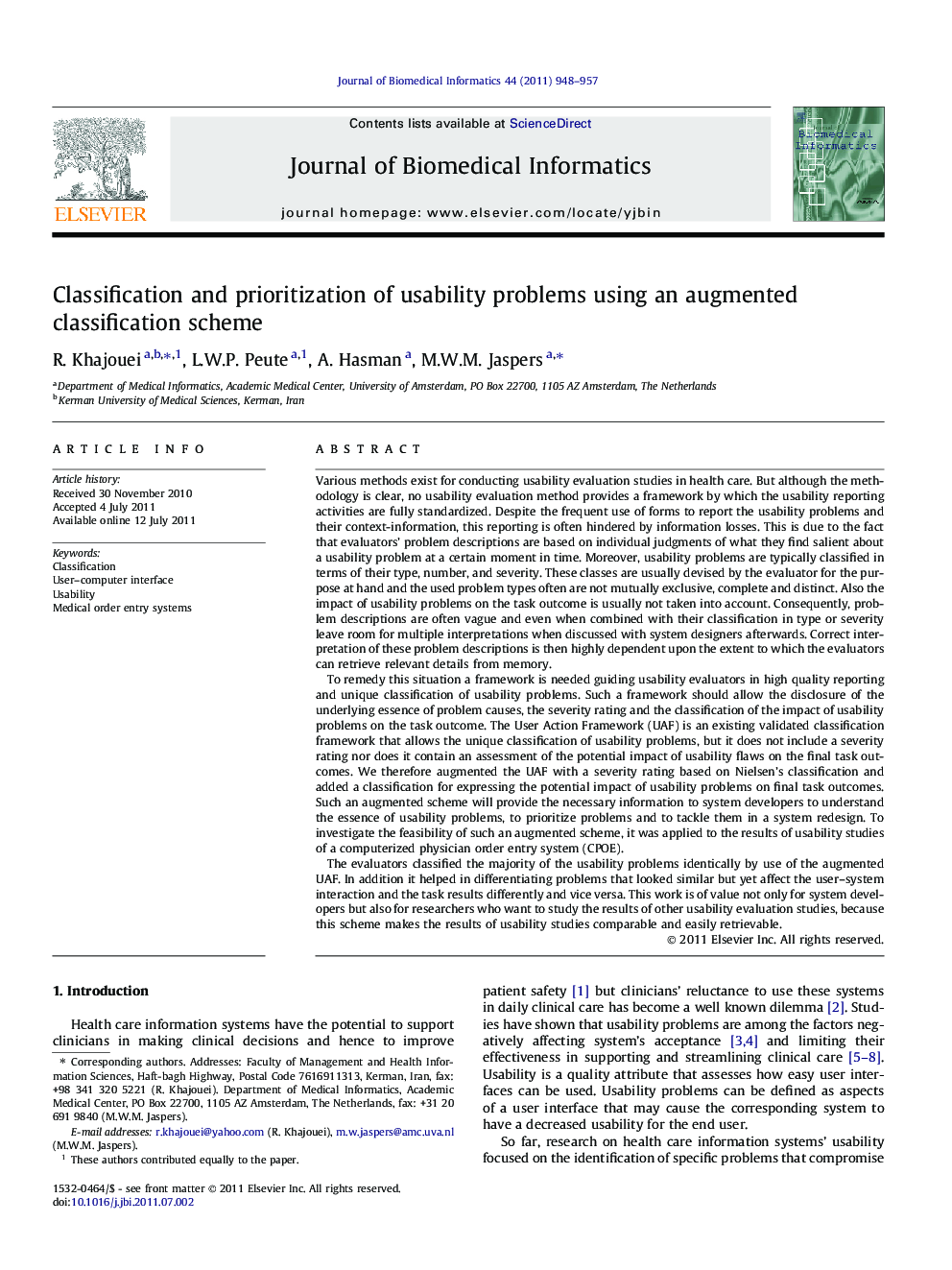 Classification and prioritization of usability problems using an augmented classification scheme