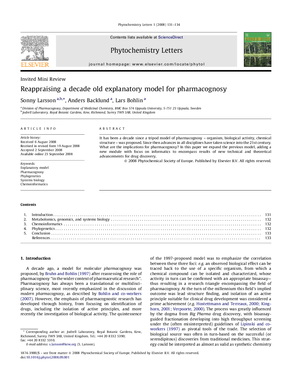 Reappraising a decade old explanatory model for pharmacognosy