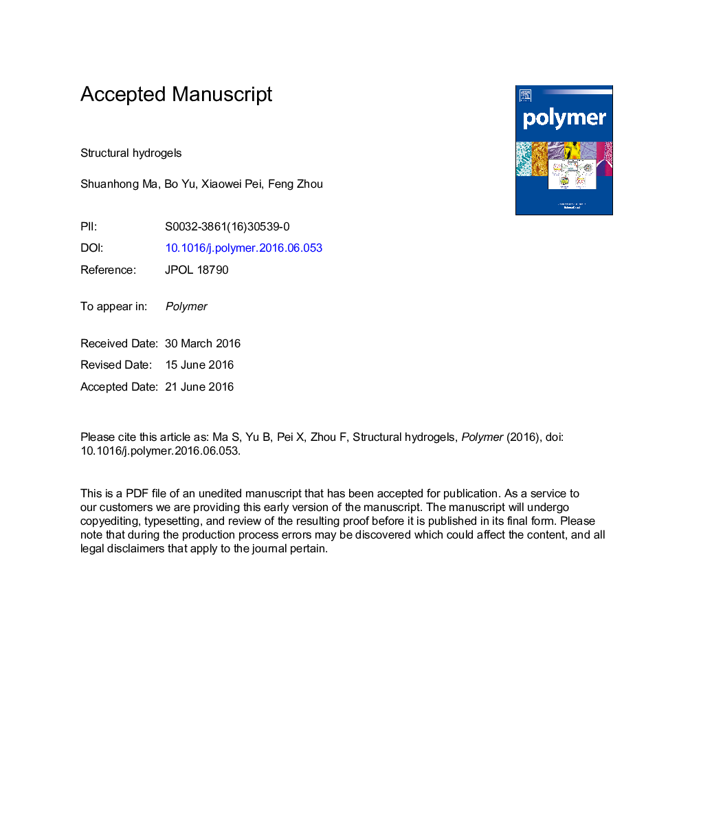 Structural hydrogels