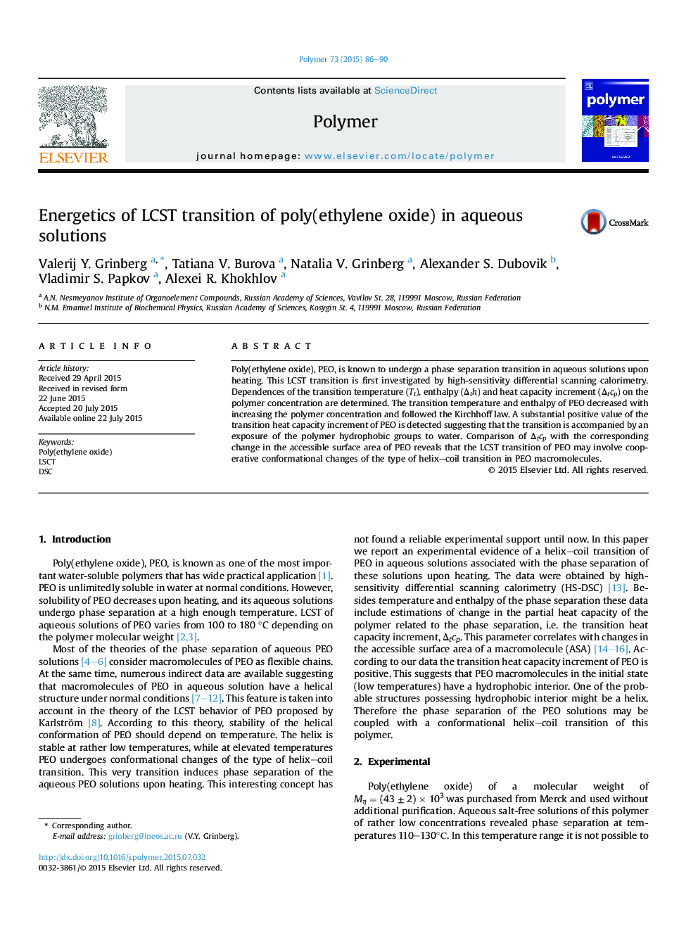 Energetics of LCST transition of poly(ethylene oxide) in aqueous solutions