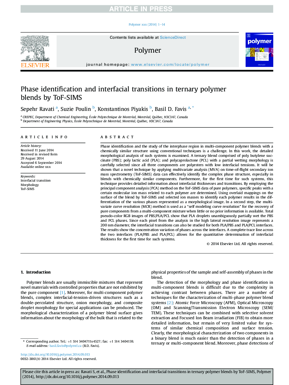 Phase identification and interfacial transitions in ternary polymer blends by ToF-SIMS