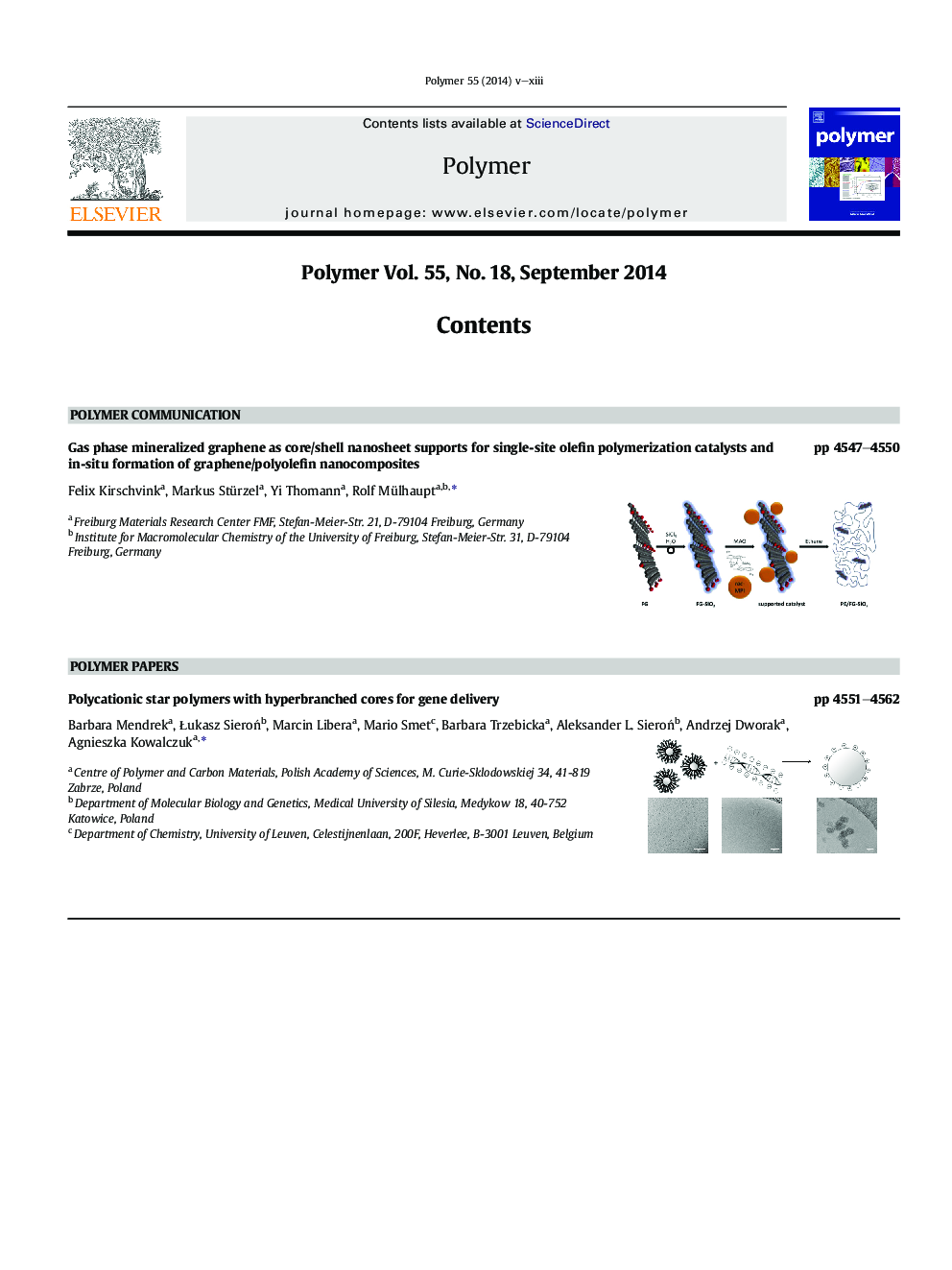 Graphical Contents list & Author index