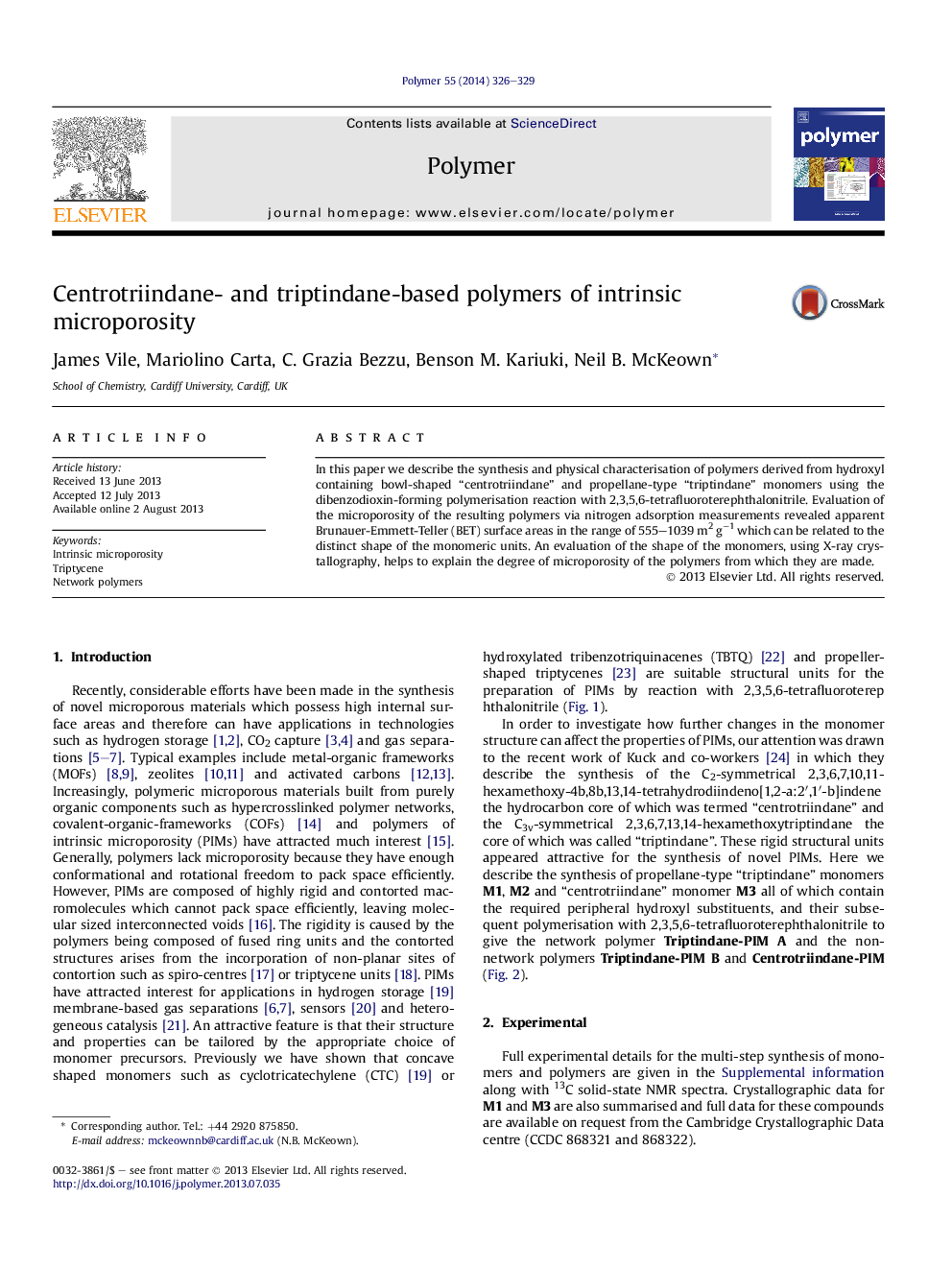 Centrotriindane- and triptindane-based polymers of intrinsic microporosity