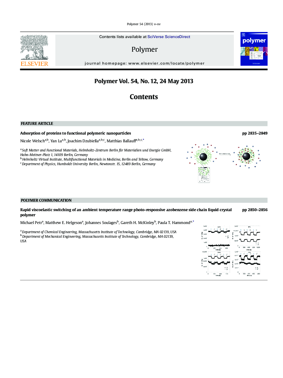 Graphical Contents list & Author index