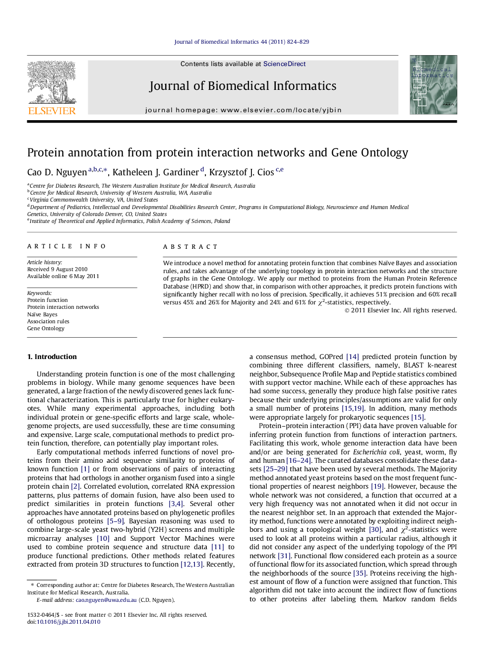 Protein annotation from protein interaction networks and Gene Ontology