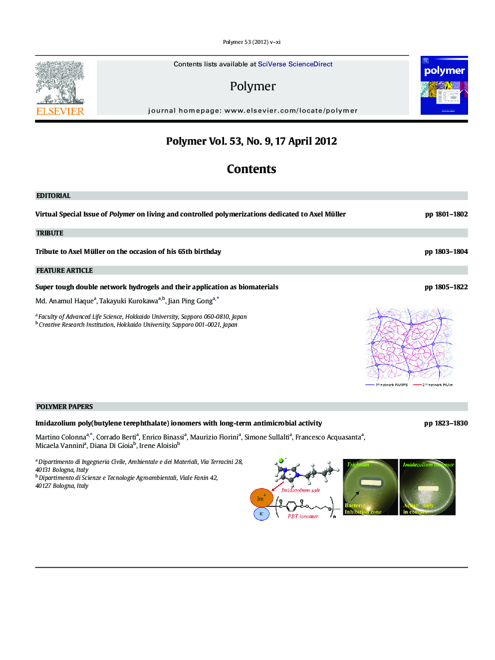 Graphical Contents list & Author index