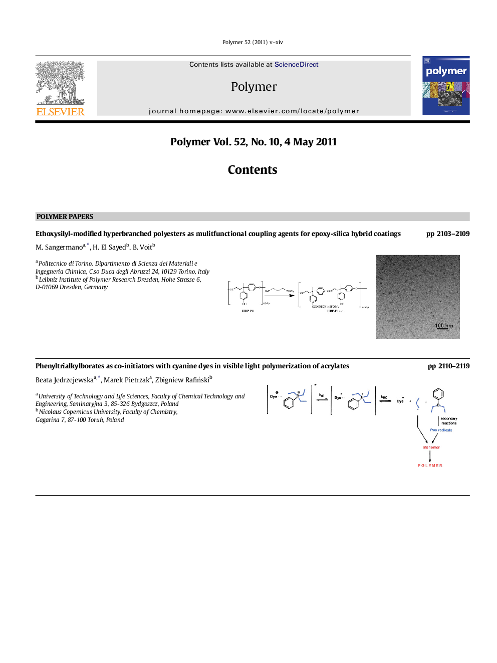 Graphical Contents list & Author index