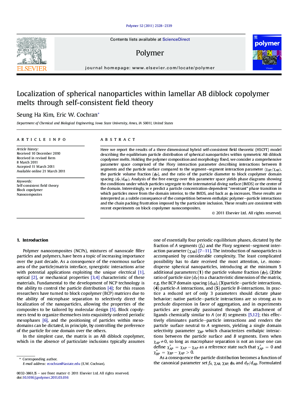 Localization of spherical nanoparticles within lamellar AB diblock copolymer melts through self-consistent field theory