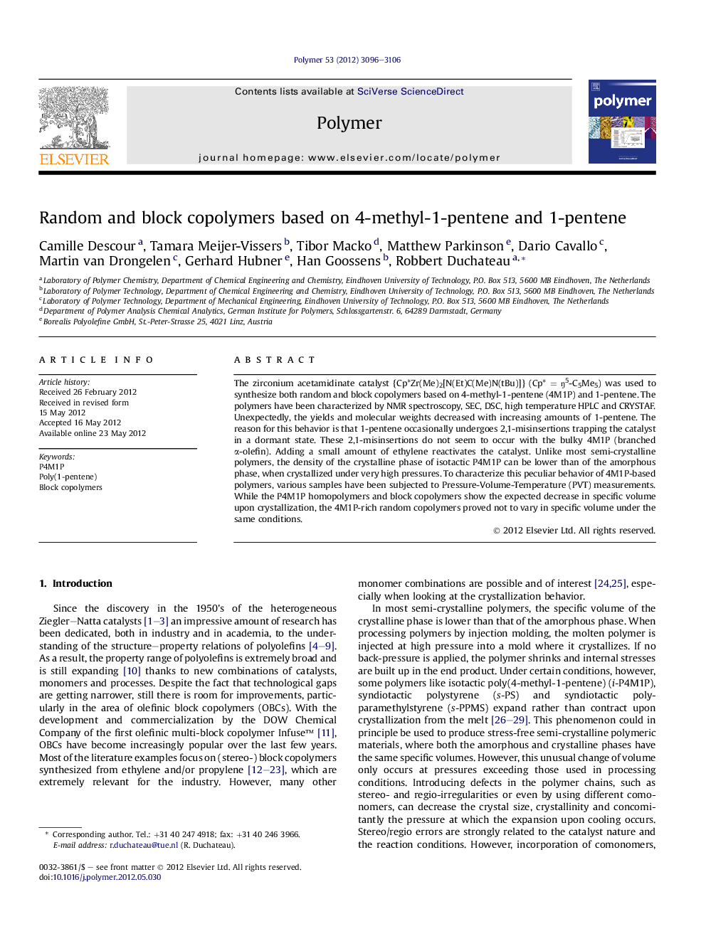 Random and block copolymers based on 4-methyl-1-pentene and 1-pentene