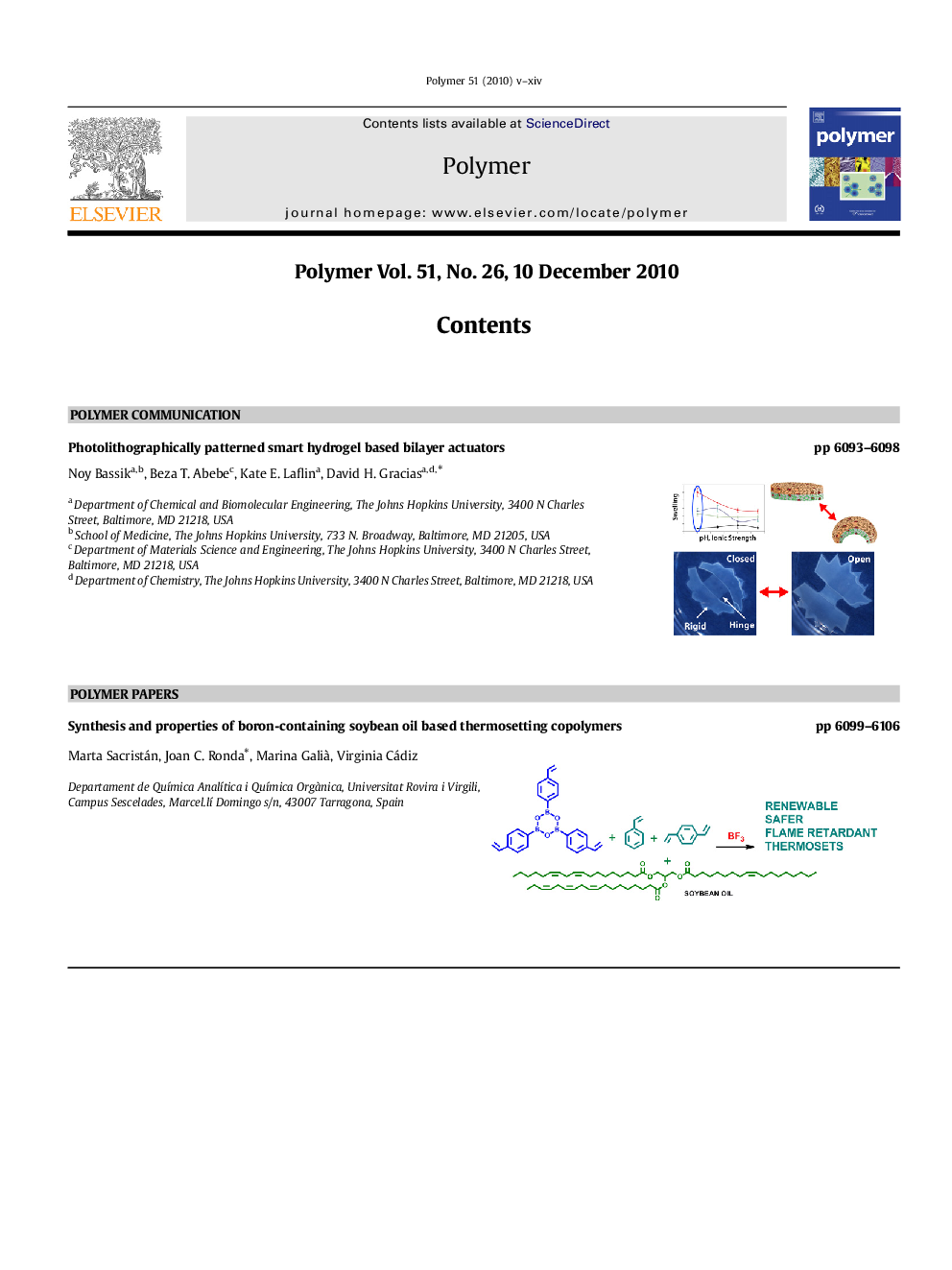 Graphical Contents list & Author index