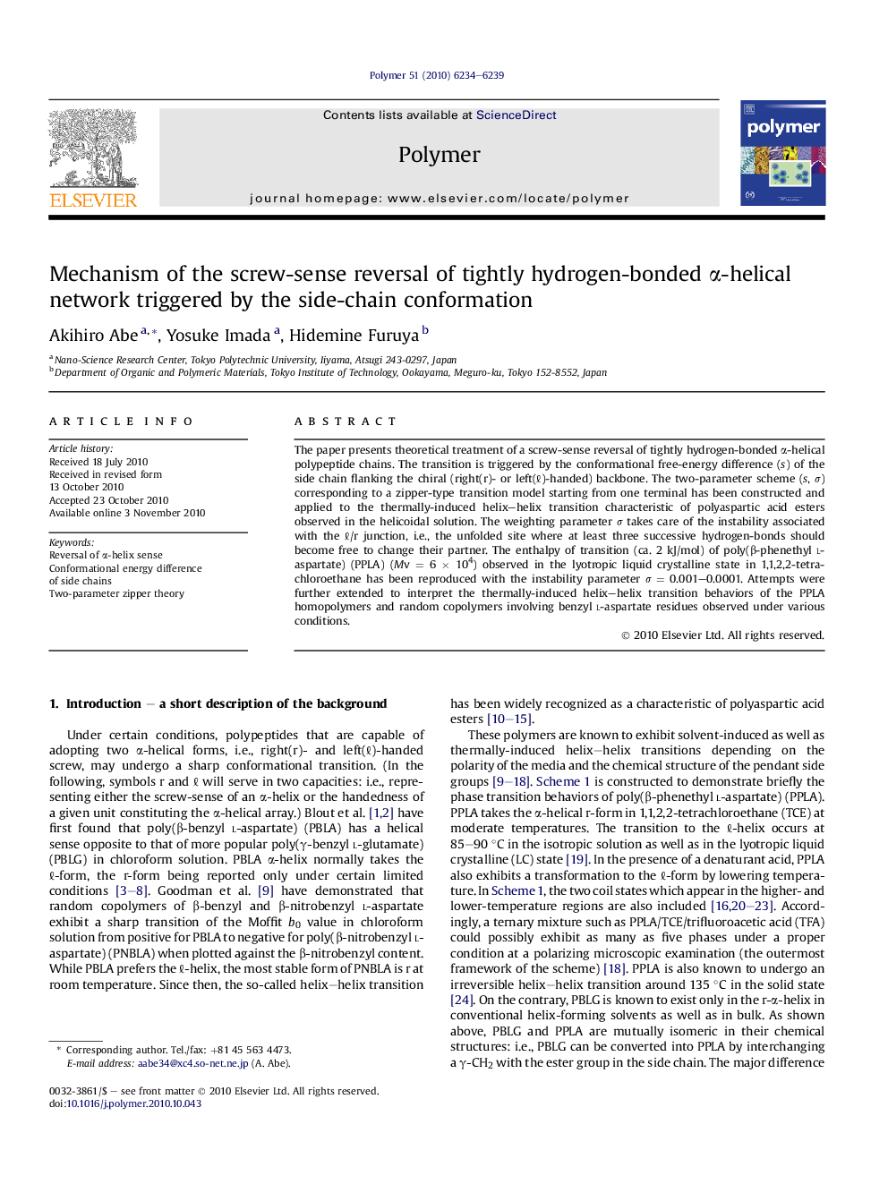 Mechanism of the screw-sense reversal of tightly hydrogen-bonded Î±-helical network triggered by the side-chain conformation