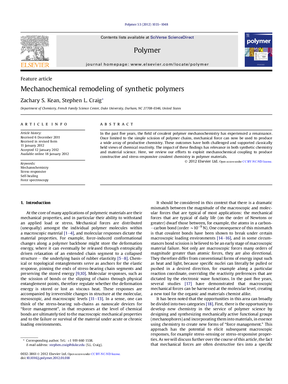 Mechanochemical remodeling of synthetic polymers