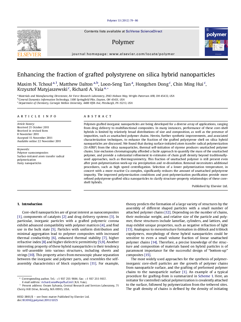 Enhancing the fraction of grafted polystyrene on silica hybrid nanoparticles