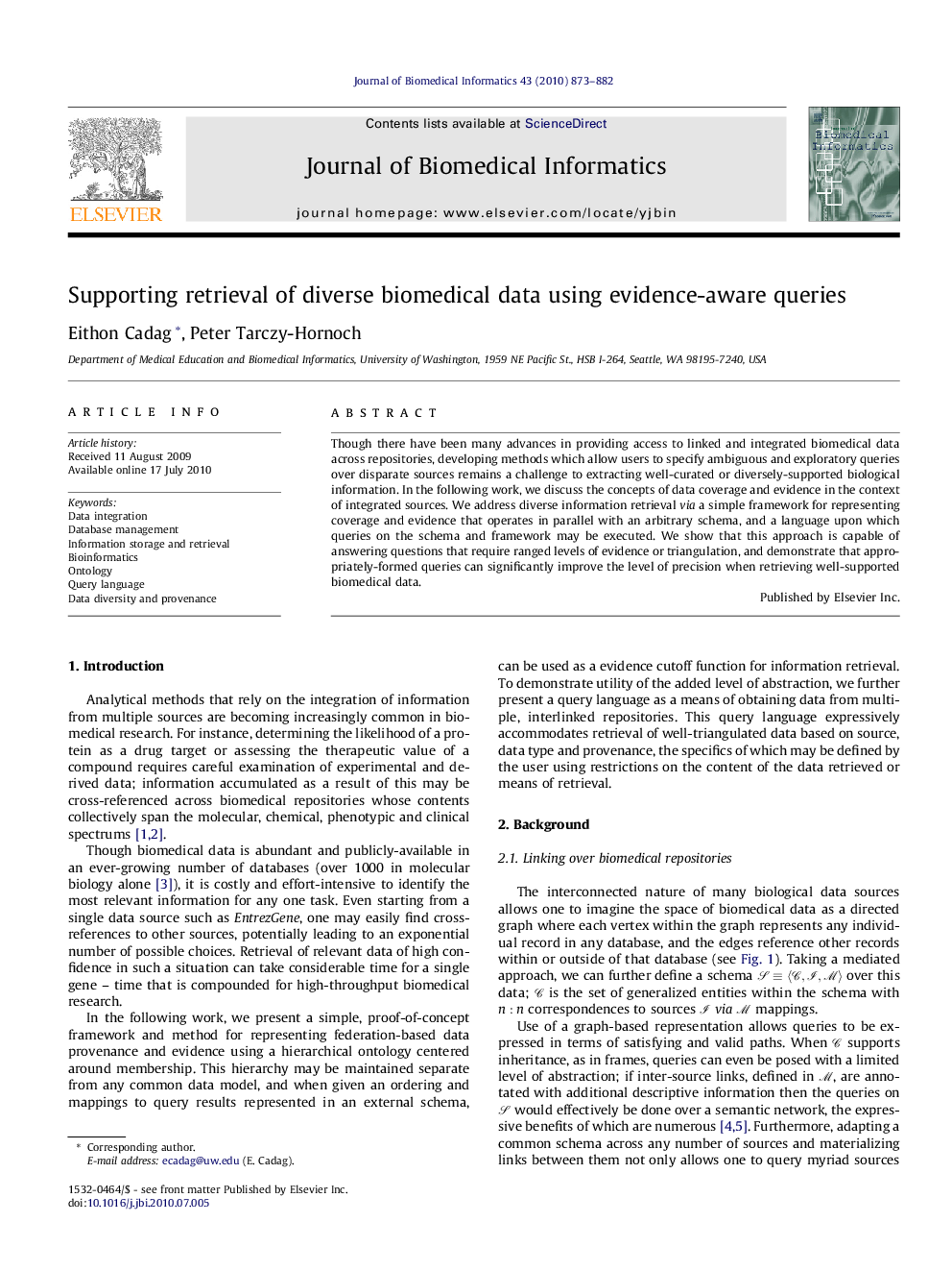 Supporting retrieval of diverse biomedical data using evidence-aware queries