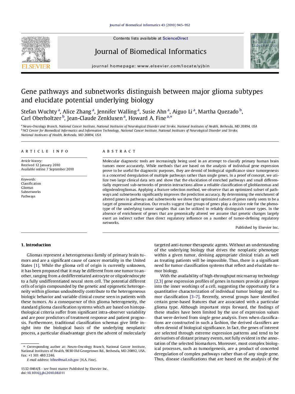 Gene pathways and subnetworks distinguish between major glioma subtypes and elucidate potential underlying biology