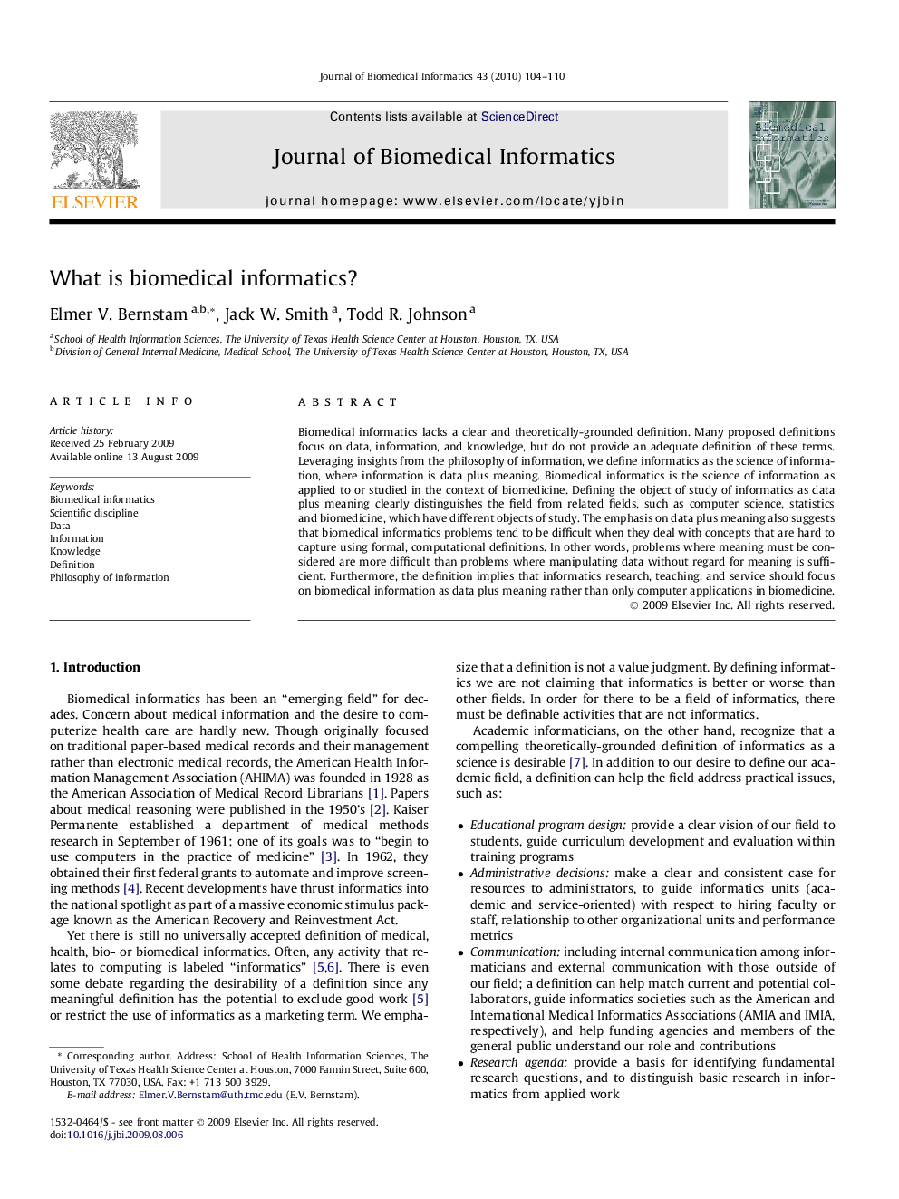 What is biomedical informatics?