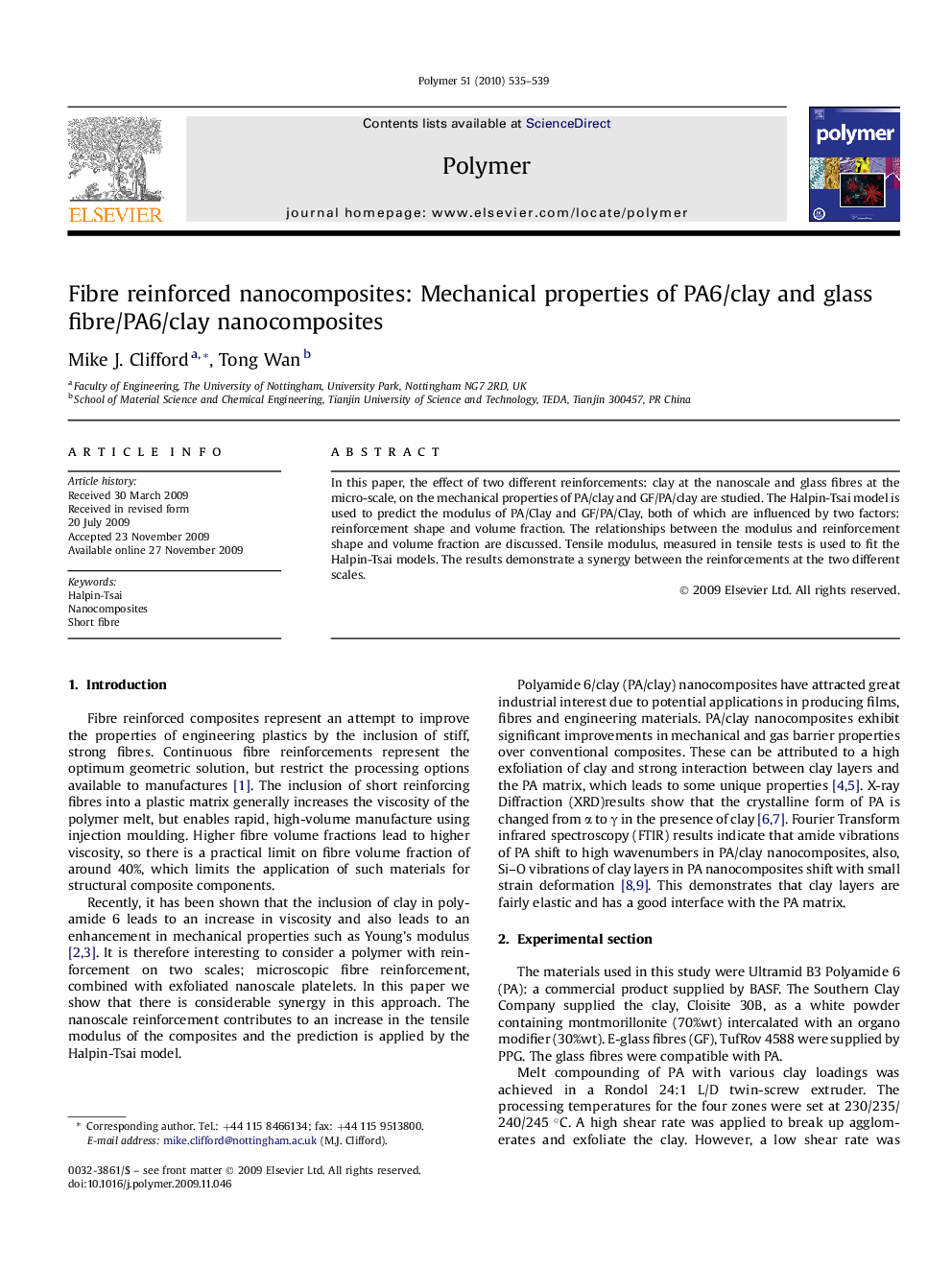 Fibre reinforced nanocomposites: Mechanical properties of PA6/clay and glass fibre/PA6/clay nanocomposites