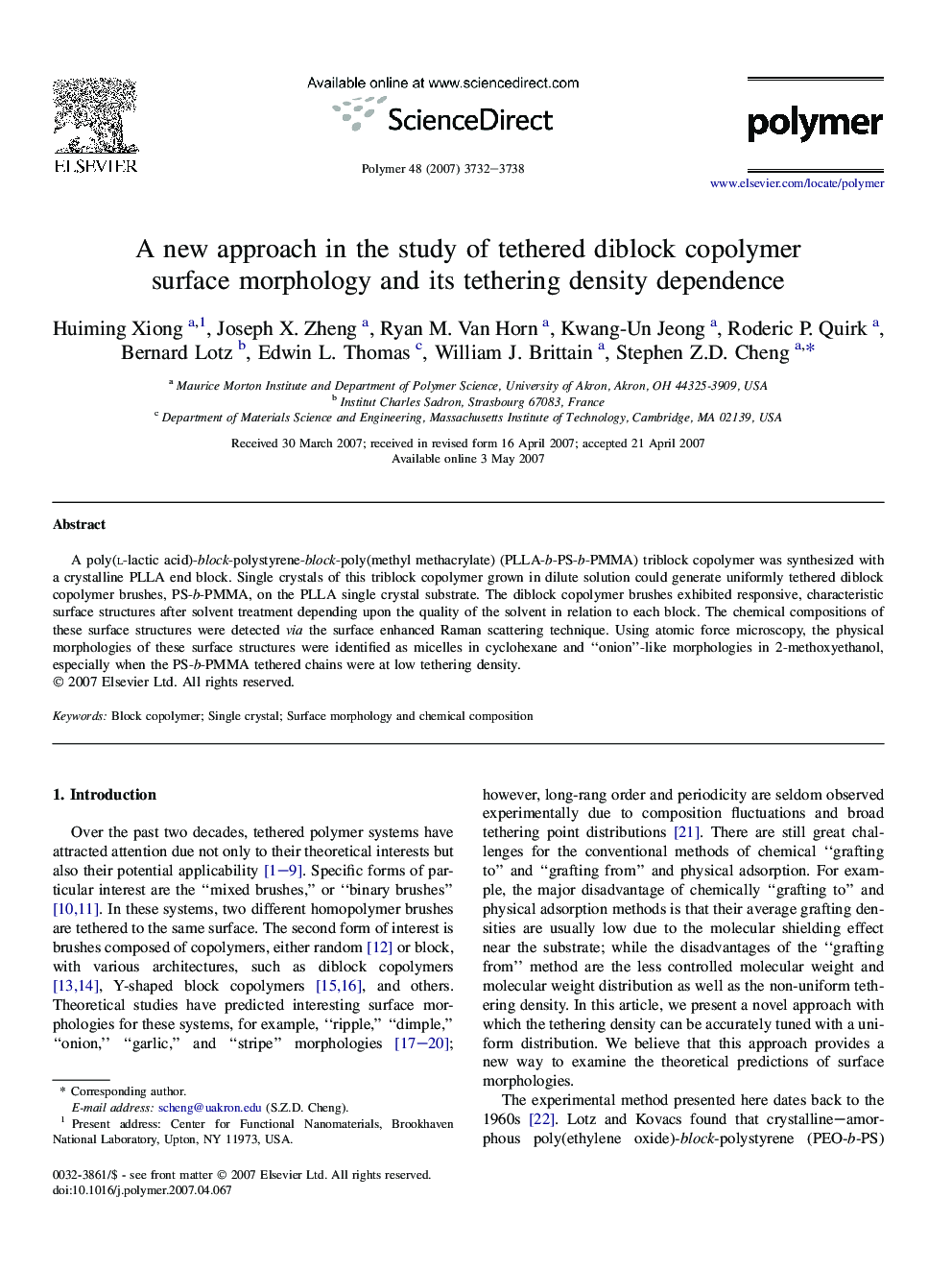 A new approach in the study of tethered diblock copolymer surface morphology and its tethering density dependence