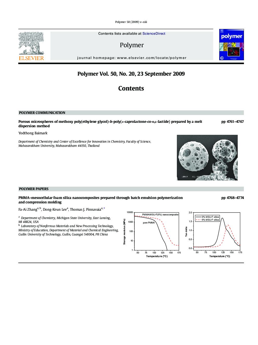 Graphical Contents list & Author index