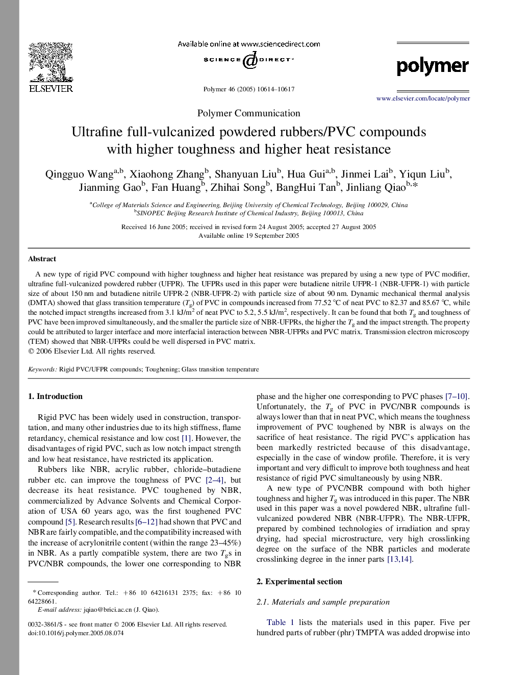 Ultrafine full-vulcanized powdered rubbers/PVC compounds with higher toughness and higher heat resistance