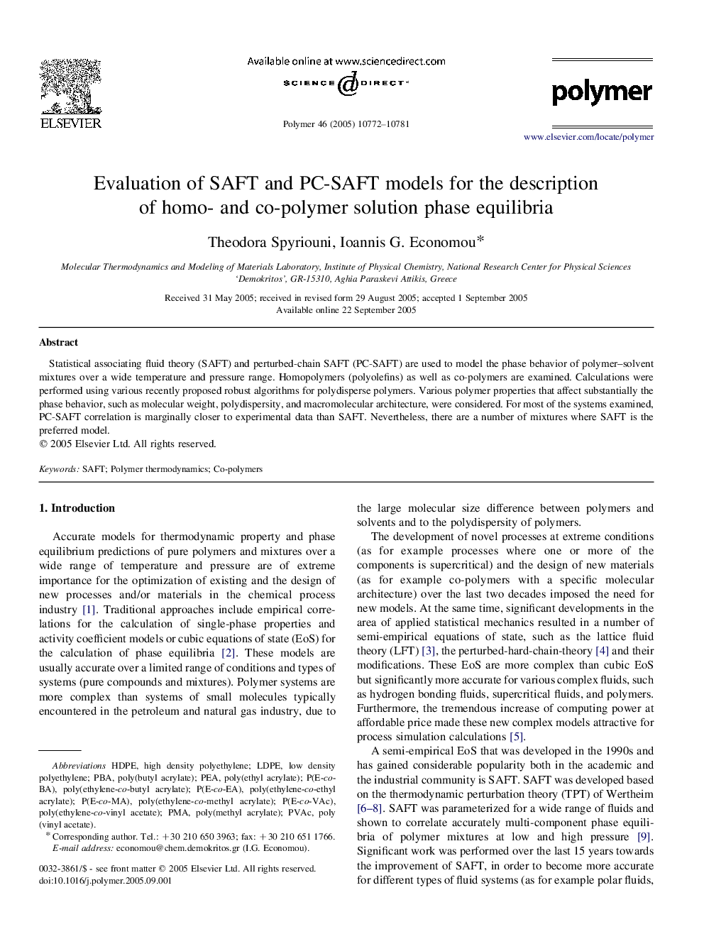 Evaluation of SAFT and PC-SAFT models for the description of homo- and co-polymer solution phase equilibria