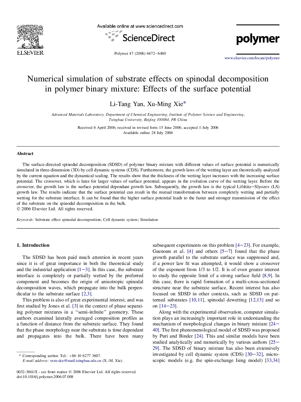 Numerical simulation of substrate effects on spinodal decomposition in polymer binary mixture: Effects of the surface potential