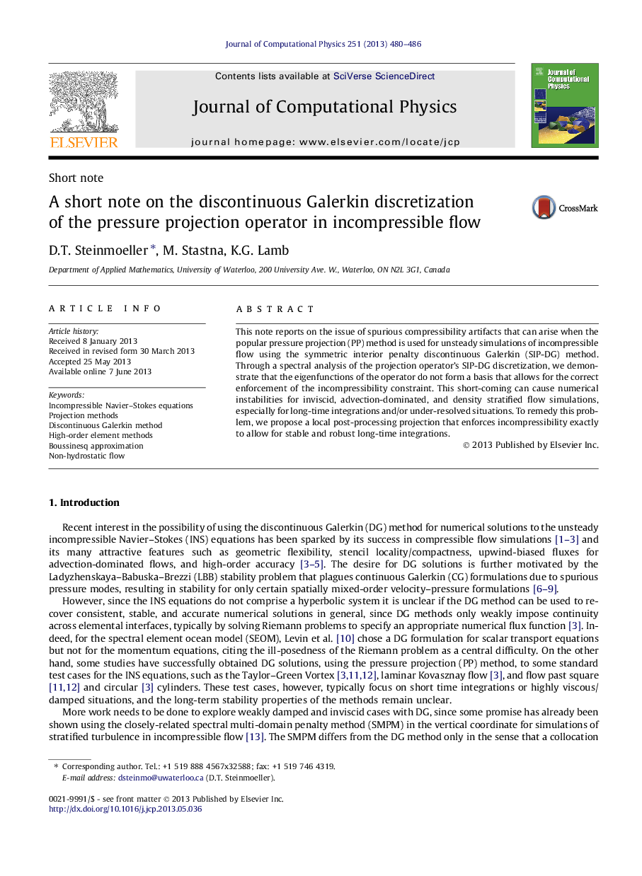 A short note on the discontinuous Galerkin discretization of the pressure projection operator in incompressible flow