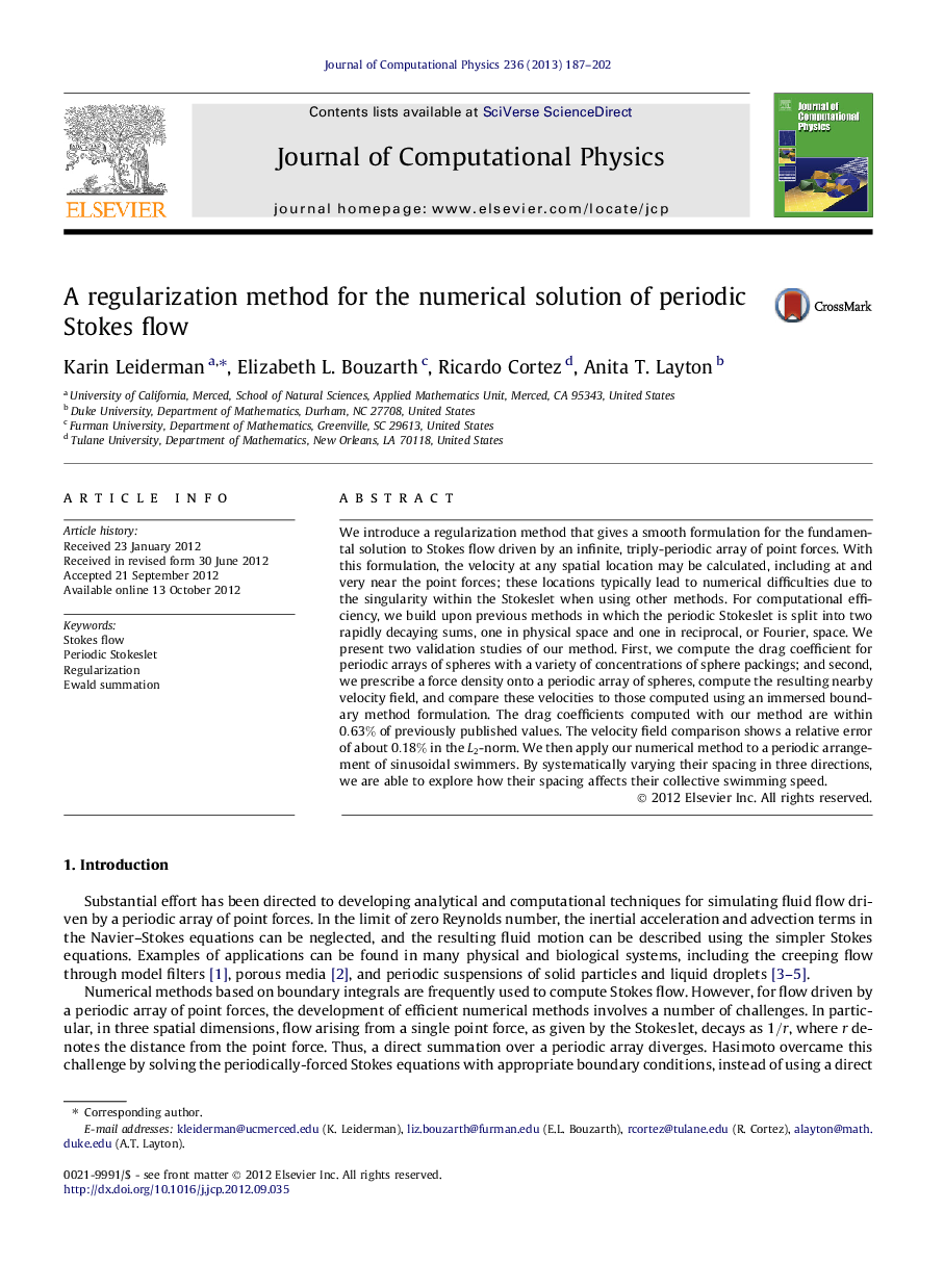 A regularization method for the numerical solution of periodic Stokes flow