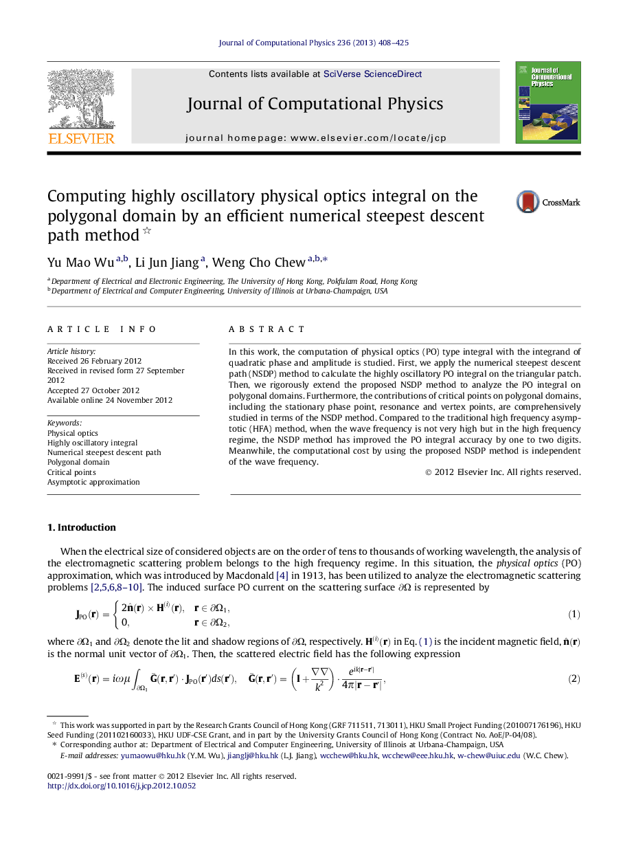 Computing highly oscillatory physical optics integral on the polygonal domain by an efficient numerical steepest descent path method 