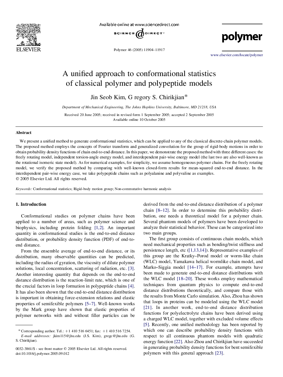 A unified approach to conformational statistics of classical polymer and polypeptide models