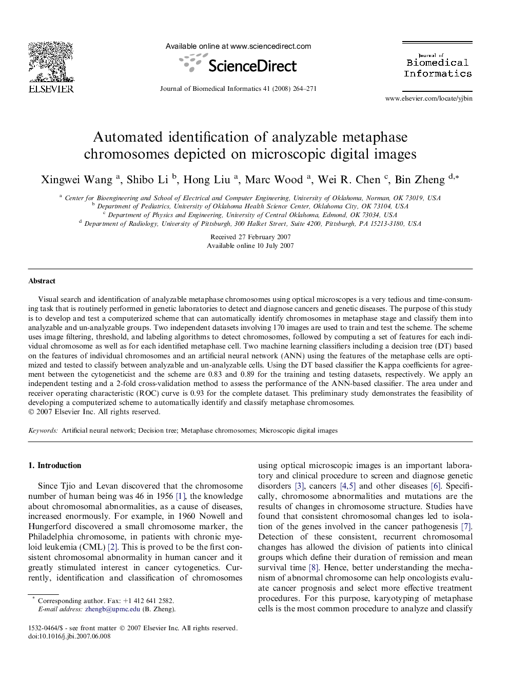 Automated identification of analyzable metaphase chromosomes depicted on microscopic digital images