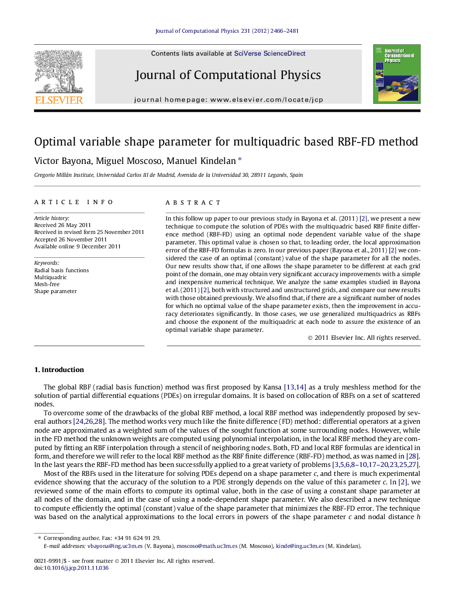 Optimal variable shape parameter for multiquadric based RBF-FD method