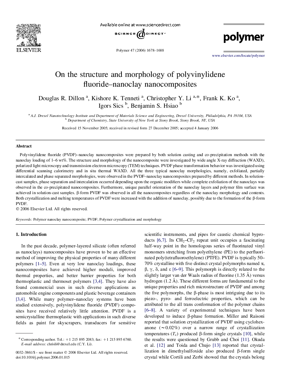 On the structure and morphology of polyvinylidene fluoride-nanoclay nanocomposites