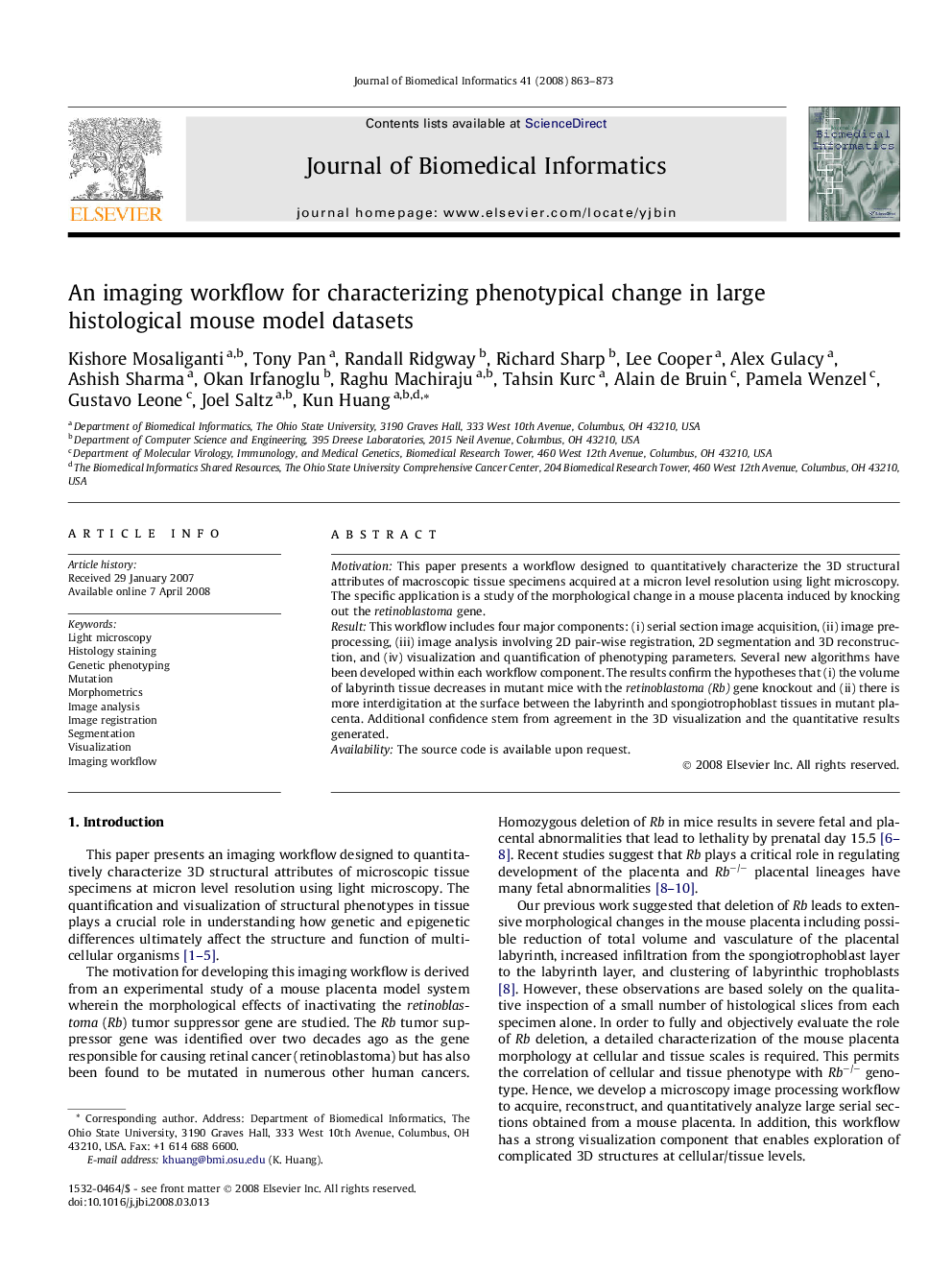 An imaging workflow for characterizing phenotypical change in large histological mouse model datasets