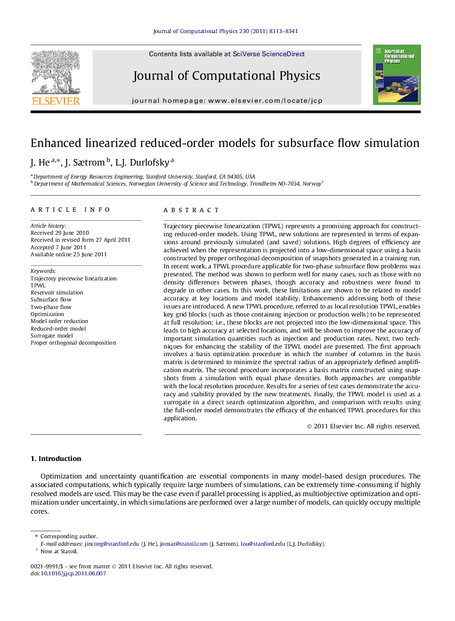 Enhanced linearized reduced-order models for subsurface flow simulation