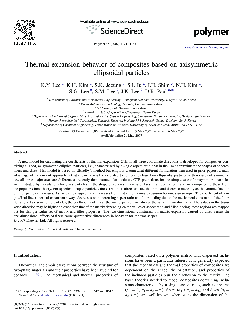 Thermal expansion behavior of composites based on axisymmetric ellipsoidal particles