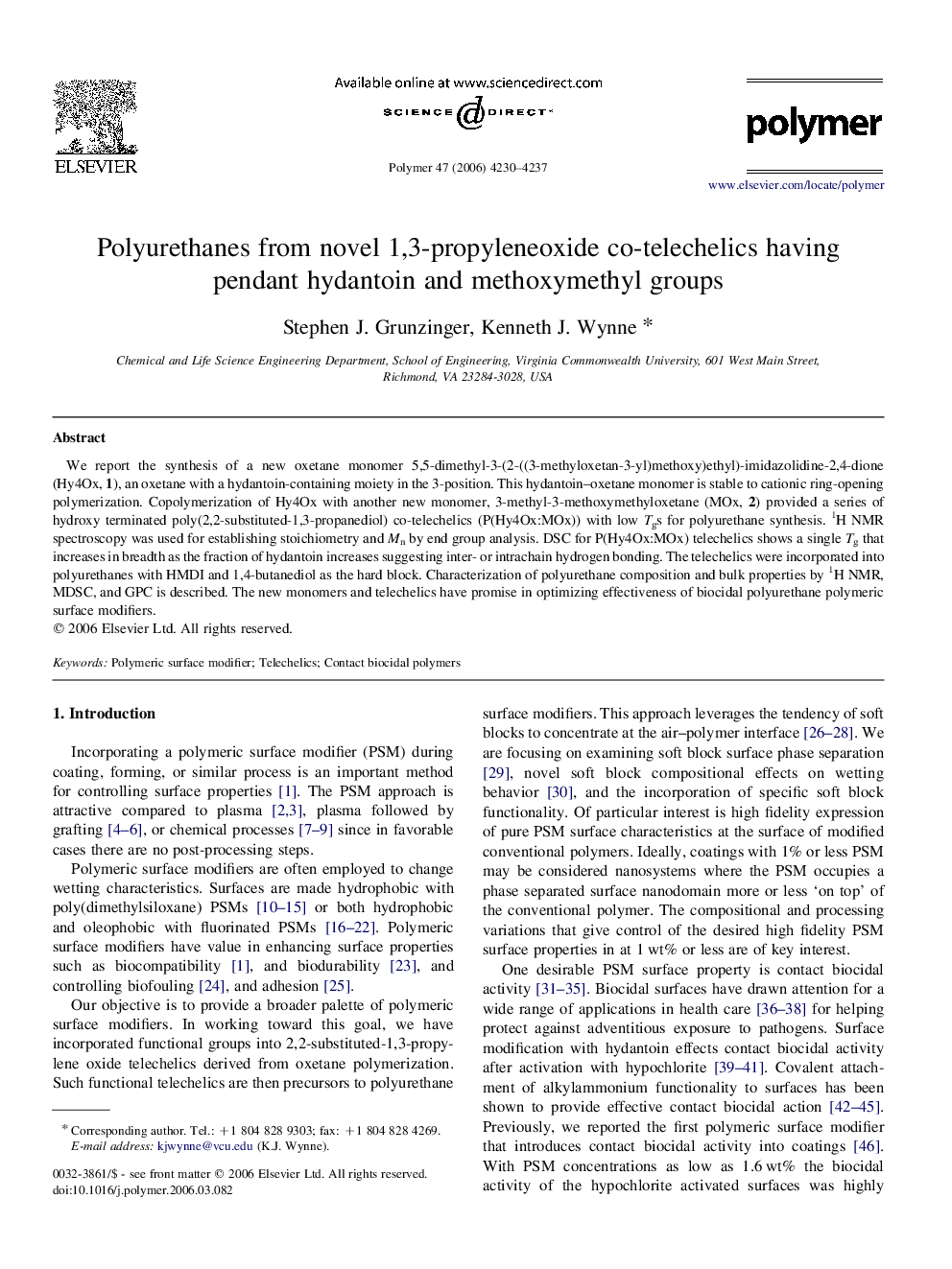 Polyurethanes from novel 1,3-propyleneoxide co-telechelics having pendant hydantoin and methoxymethyl groups