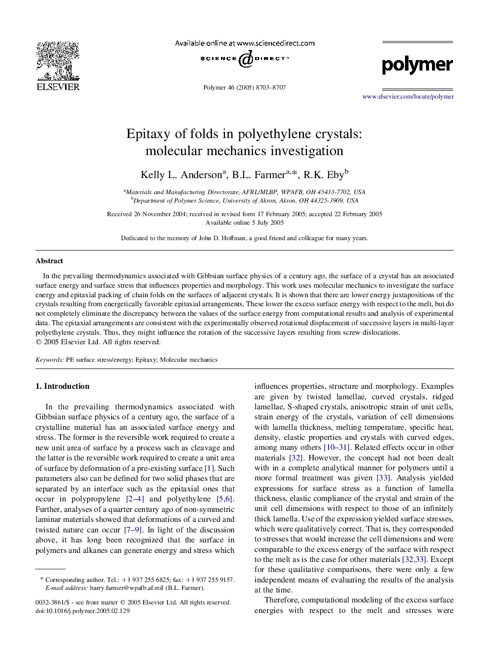 Epitaxy of folds in polyethylene crystals: molecular mechanics investigation