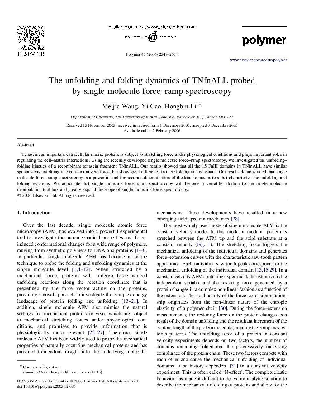 The unfolding and folding dynamics of TNfnALL probed by single molecule force-ramp spectroscopy