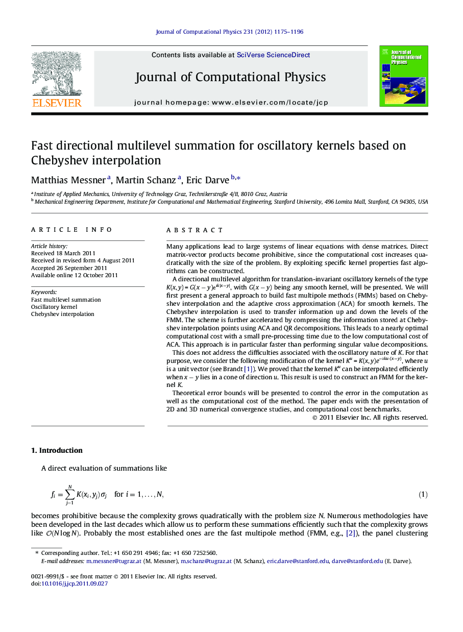 Fast directional multilevel summation for oscillatory kernels based on Chebyshev interpolation