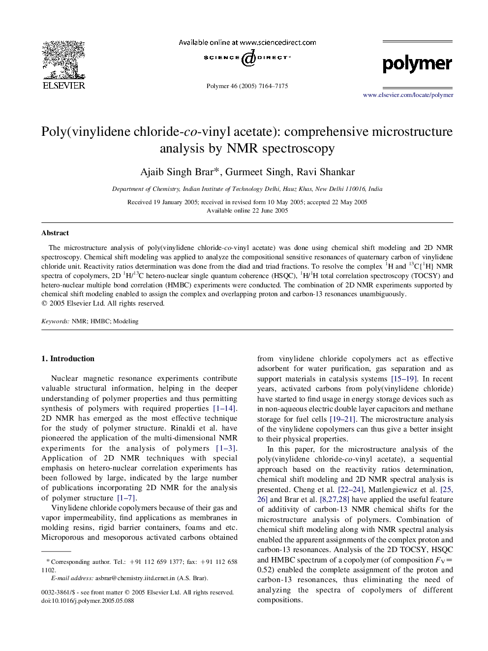 Poly(vinylidene chloride-co-vinyl acetate): comprehensive microstructure analysis by NMR spectroscopy