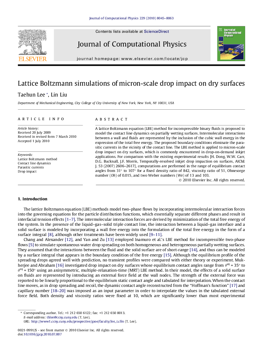 Lattice Boltzmann simulations of micron-scale drop impact on dry surfaces