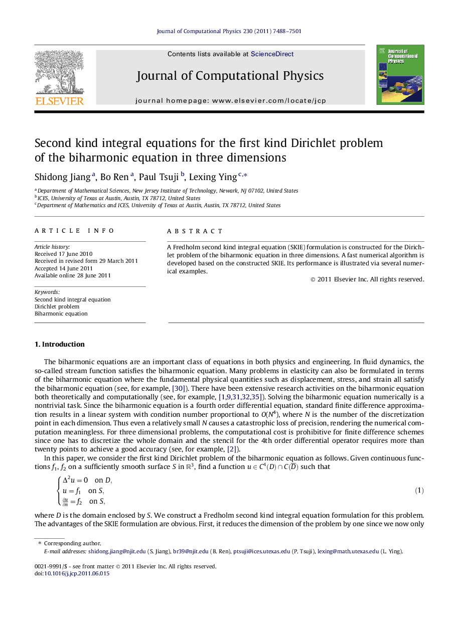 Second kind integral equations for the first kind Dirichlet problem of the biharmonic equation in three dimensions