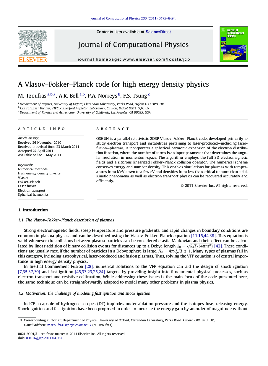 A Vlasov–Fokker–Planck code for high energy density physics